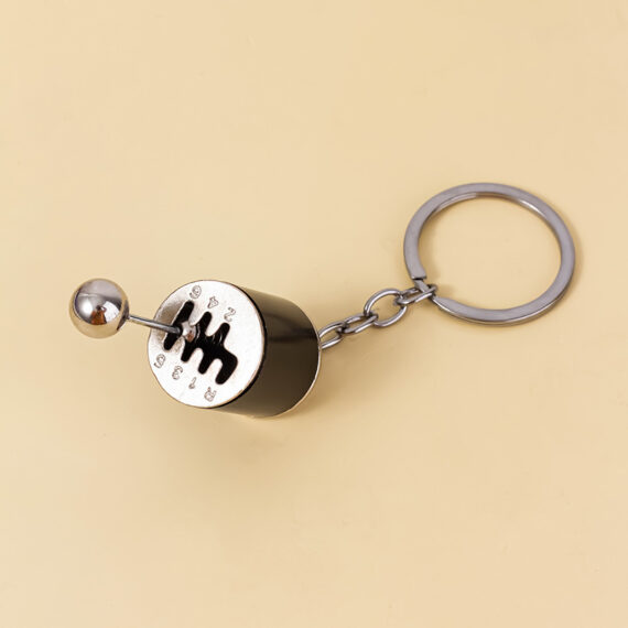 Six-Speed Gear Shift Keychain Manual Transmission Pendant Black