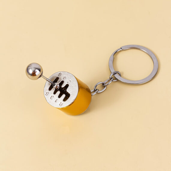Six-Speed Gear Shift Keychain Manual Transmission Pendant Yellow