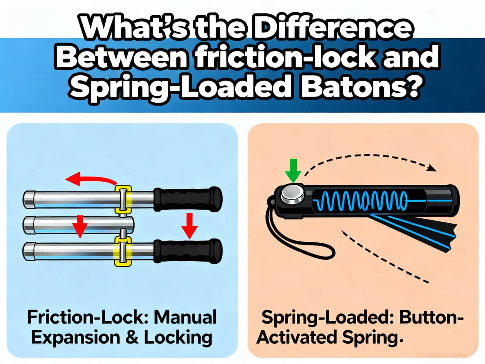 What’s the Difference Between friction-lock and Spring-Loaded Batons (2)