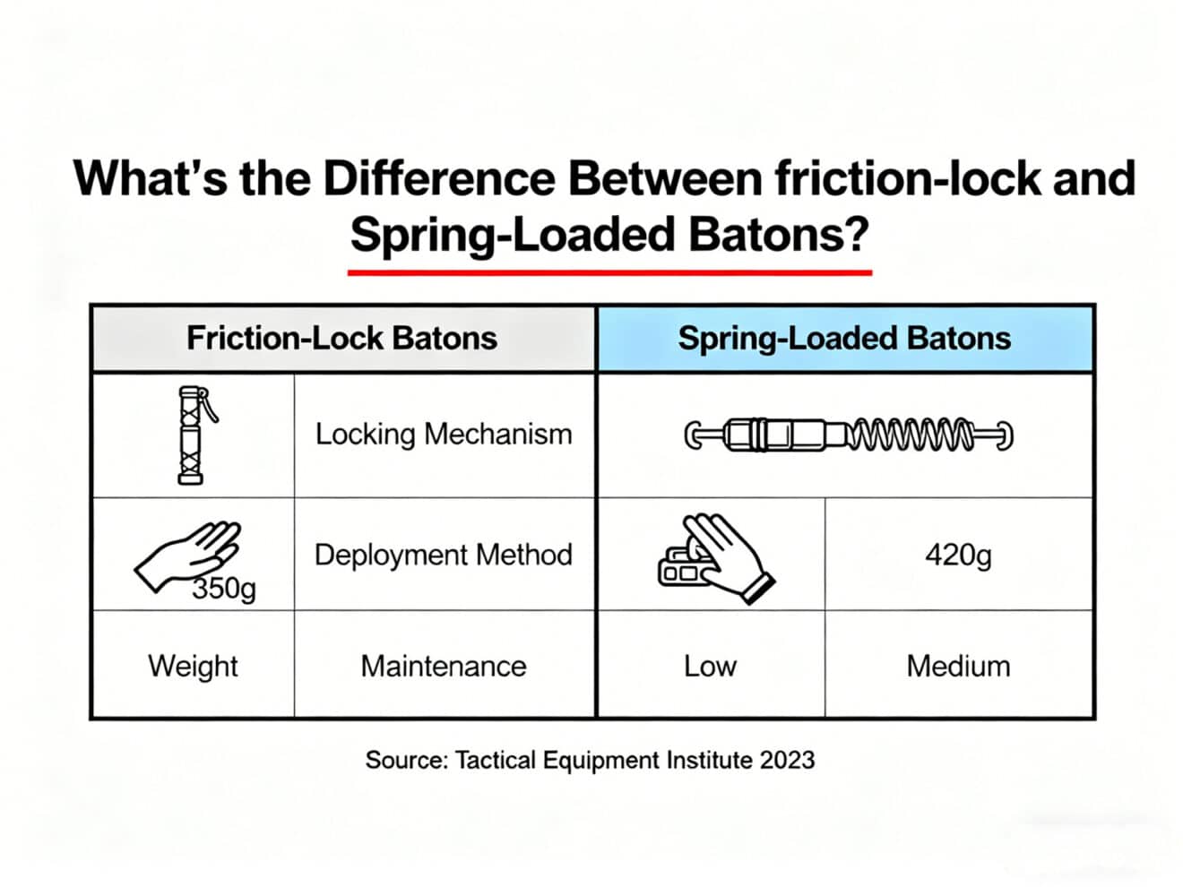 What’s the Difference Between friction-lock and Spring-Loaded Batons? - BKM