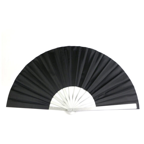 All Black Fan Aluminum Alloy Metal Fan Bones Tai Chi Fan