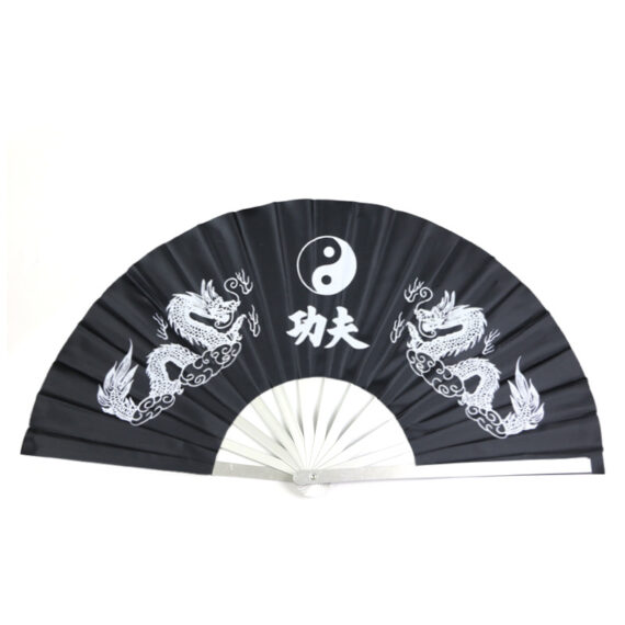 Kung Fu Characters Fan Aluminum Alloy Metal Fan Bones Tai Chi Fan