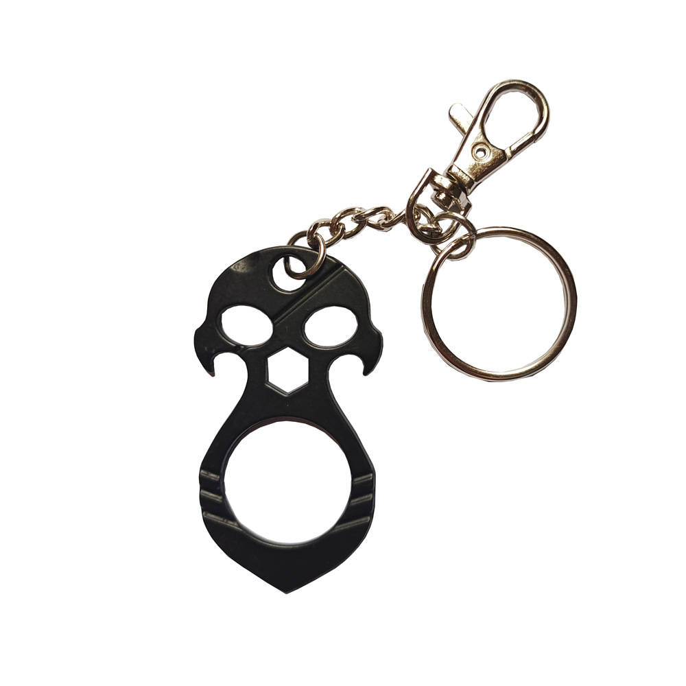Black Skull Multi-Tool Keychain with Bottle Opener Can Opener & Emergency Window Breaker