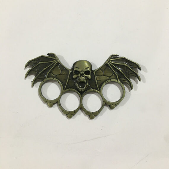 Bronze Bat Skull Zinc Alloy Knuckle 4-Finger Self-Defense Dual-Finger Escape Tool Breakdown