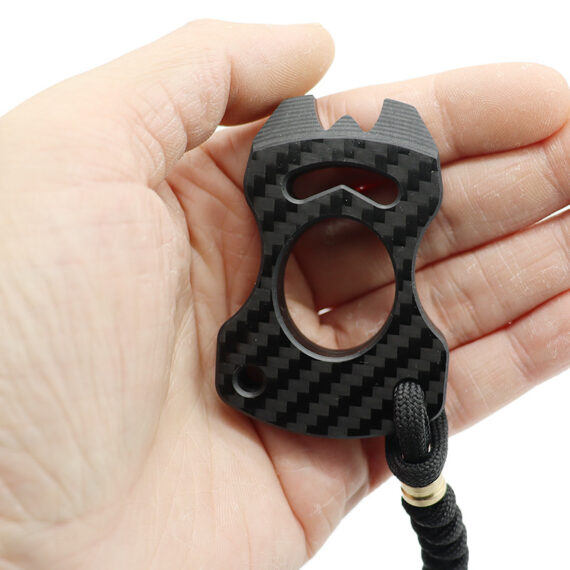Carbon Fiber Single-Finger W-Groove Knuckle Glove Vehicle-Carried Portable Weapon