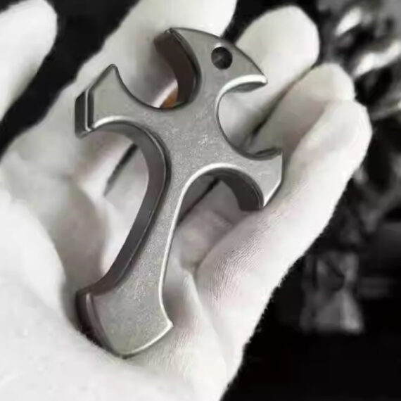 Covert Self-Defense Cross Knuckle Pendant - Necklace & Keychain Tool on Hand