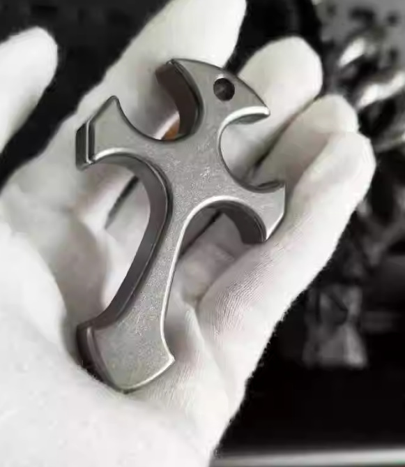 Covert Self-Defense Cross Knuckle Pendant - Necklace & Keychain Tool on Hand