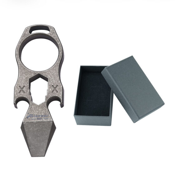 Stone Color Large Titanium Alloy Multifunctional Keychain Outdoor Wrench Keychain