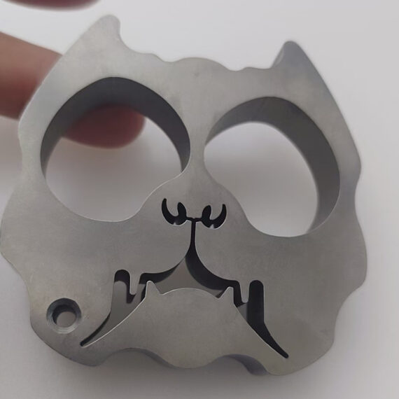 12mm High Hardness Titanium Alloy Dual Finger Self Defense Knuckle Guard with Window Breaker