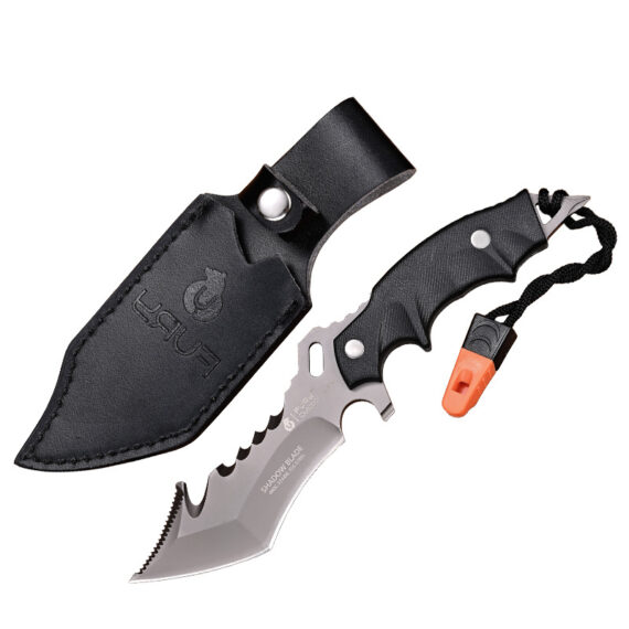 Tactical Outdoor Survival Knife with Sheath & Whistle