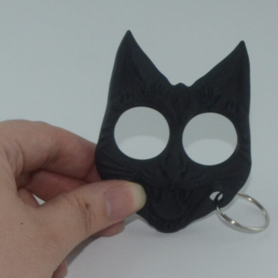 Black Cat Tactical Keychain Single-Finger Window Breaker & Self-Defense Knuckles