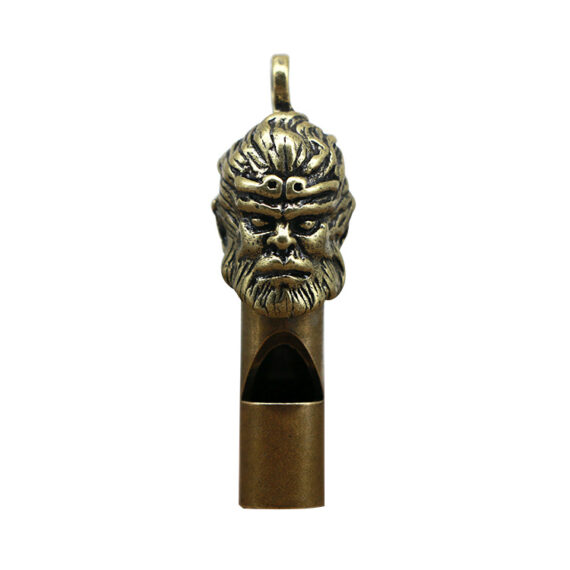 Brass Sun Wukong Monkey King Survival Whistle Car Keychain Accessory