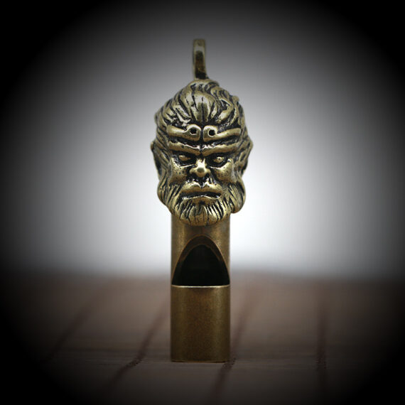 Brass Sun Wukong Monkey King Survival Whistle Car Keychain Accessory1