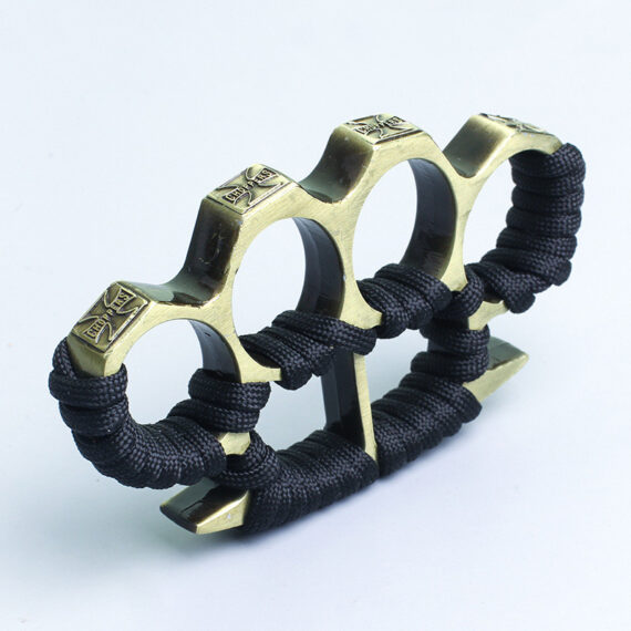 Bronze-Colored Hand Brace Zinc Alloy Four-Finger Knuckle Guard with Strap