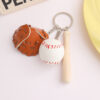 Brown Compact Baseball-Themed Tri-Function Keychain Accessory