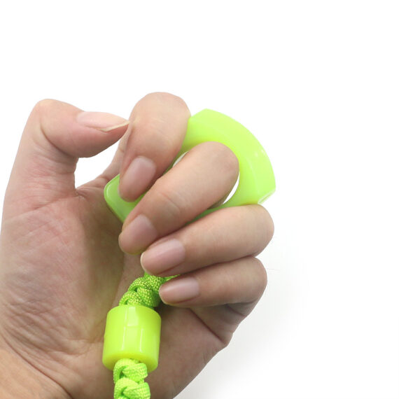 Green Women Self-Defense Glow-in-the-Dark Single-Finger Plastic Knuckle Guard Keychain Attachment Details