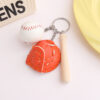 Orange Compact Baseball-Themed Tri-Function Keychain Accessory