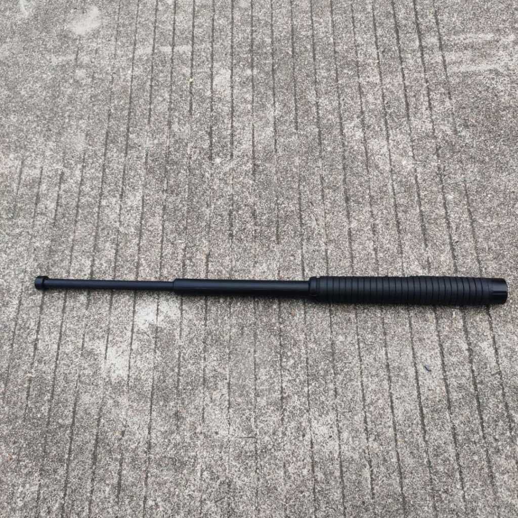 Rubber Triple-Section Expandable Baton for Self-Defense Expanded