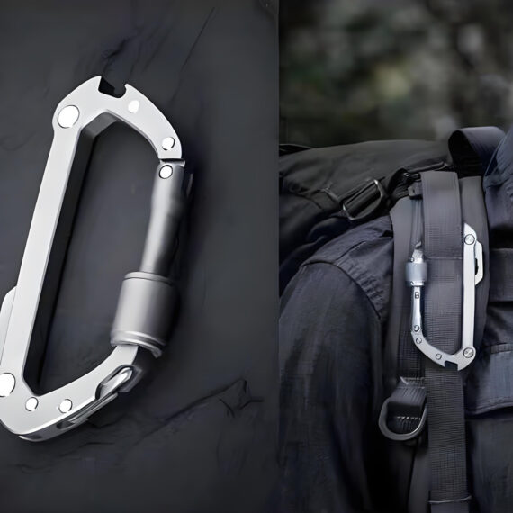 Stainless Steel Multi-Function Circular Outdoor Carabiner Keychain Clip