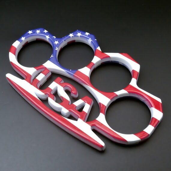 USA Flag Brass Knuckles Patriotic Tactical EDC