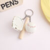 White Compact Baseball-Themed Tri-Function Keychain Accessory