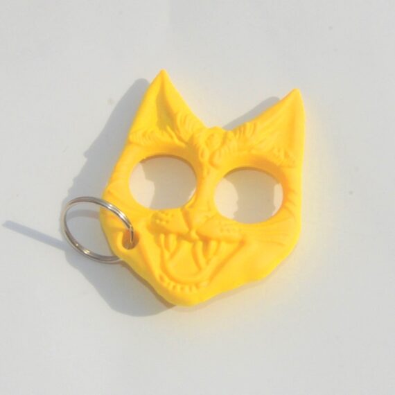 Yellow Cat Tactical Keychain Single-Finger Window Breaker & Self-Defense Knuckles