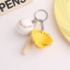 Yellow Compact Baseball-Themed Tri-Function Keychain Accessory