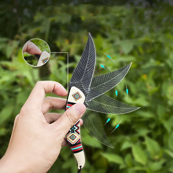 High-Hardness Folding Leaf-Textured Knife for EDC Outdoor Use (2)