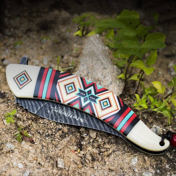 High-Hardness Folding Leaf-Textured Knife for EDC Outdoor Use (4)