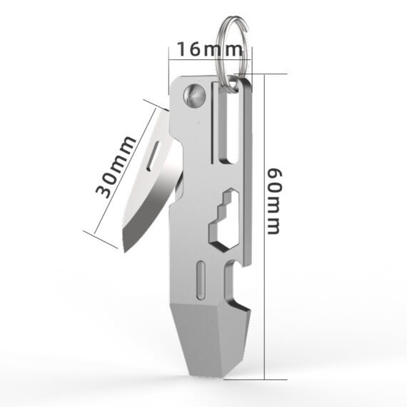 Titanium Alloy Multi-functional EDC Folding Knife Keychain (3)