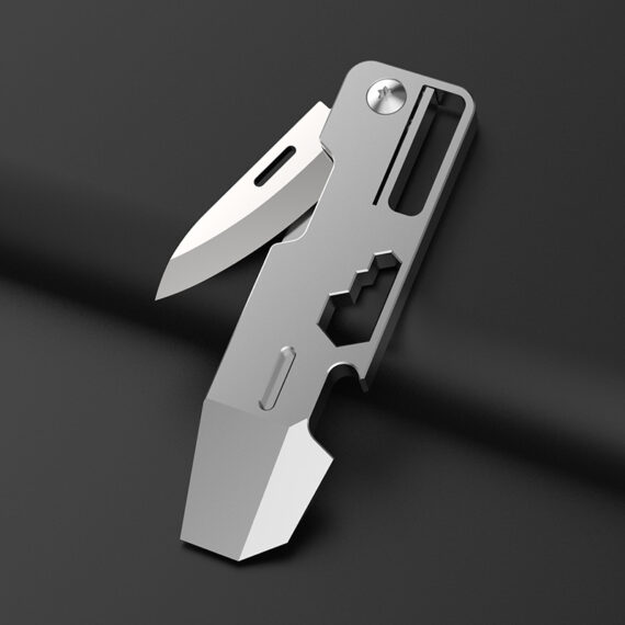 Titanium Alloy Multi-functional EDC Folding Knife Keychain