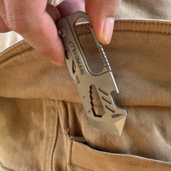 Titanium Alloy Multi-functional EDC Outdoor Survival Keychain Tool with Knife and Bottle Opener Show