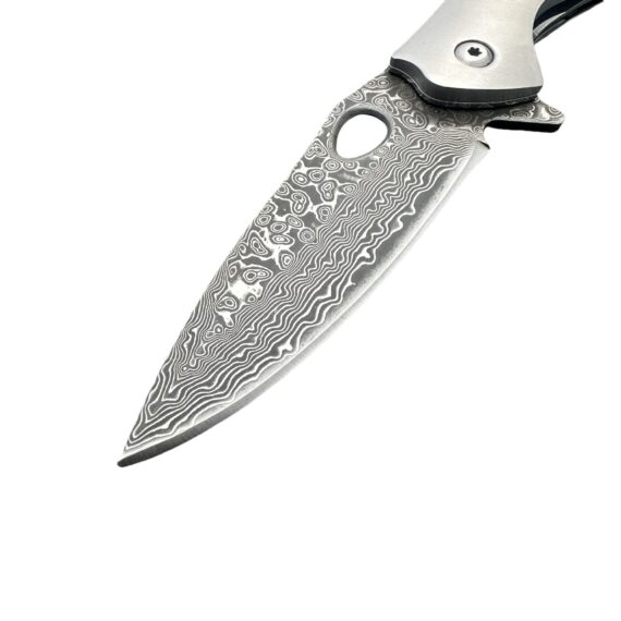 Colorful Shell Handle Damascus VG10 Outdoor Pocket Knife 7