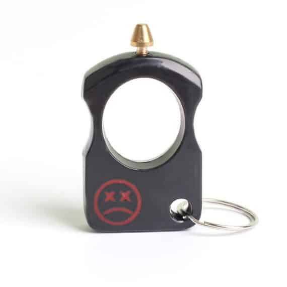 Crying Face Single Brass Knuckle Multifunction Women Self Defense EDC Keychain (5)