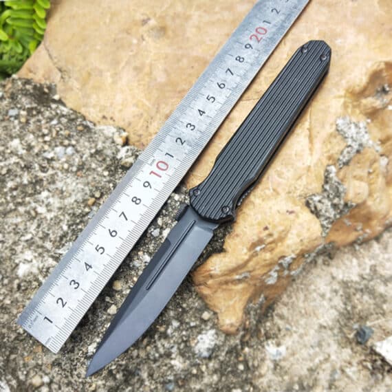 Lightweight Outdoor Aluminum Handle Black Oxide Tactical Folding Knife (4)