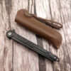 Outdoor Portable Folding Self-Defense Pocket Knife with Leather Sheath 4