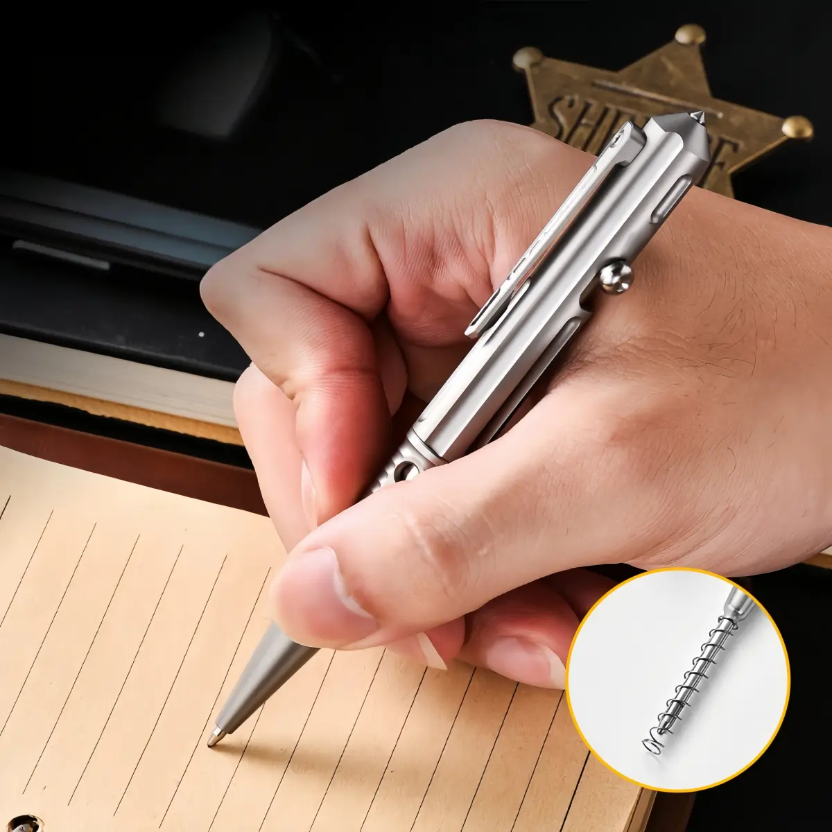 Pioneer Titanium Alloy Tactical Pen with Tungsten Steel Glass Breaker - Image 4