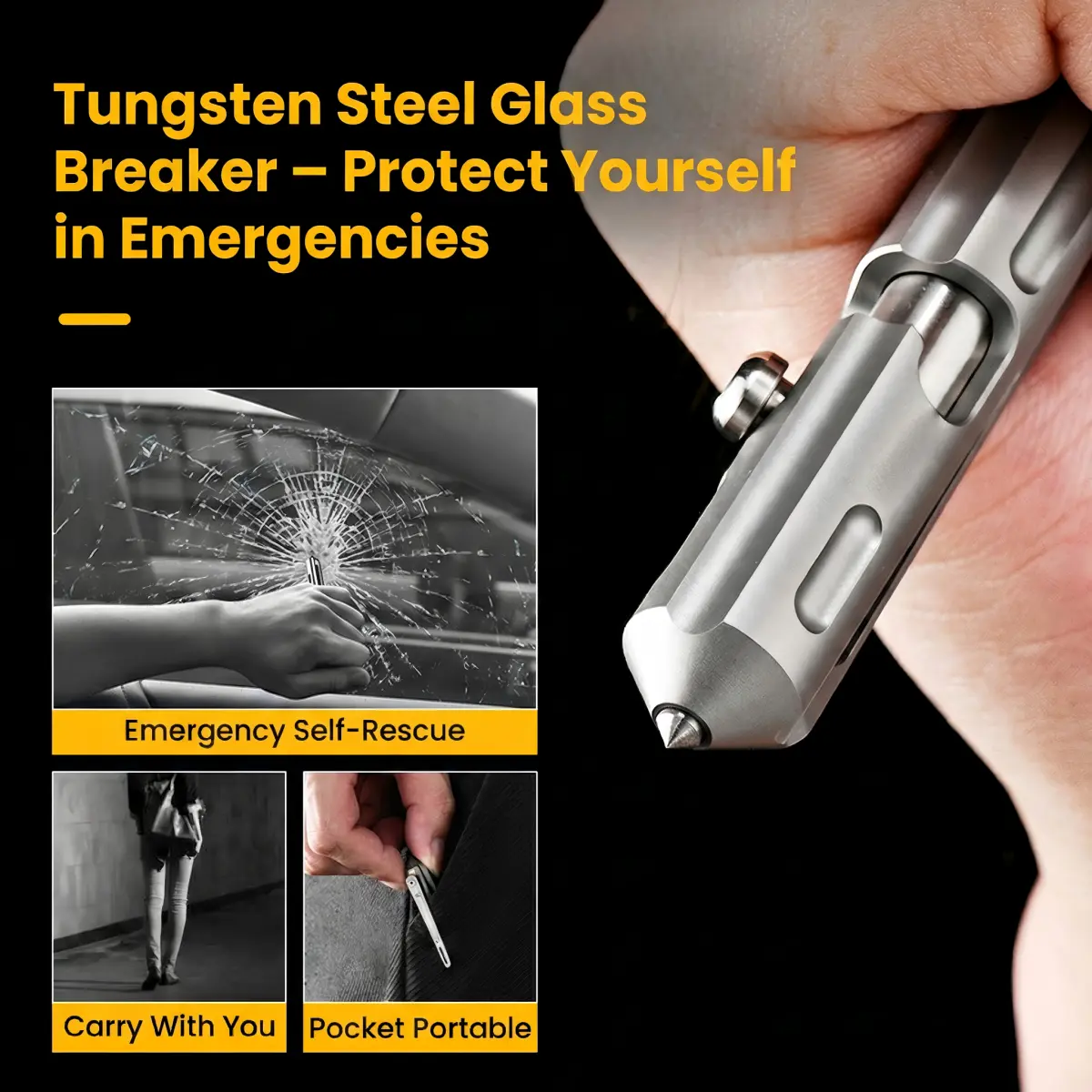 Pioneer Titanium Alloy Tactical Pen with Tungsten Steel Glass Breaker - Image 7
