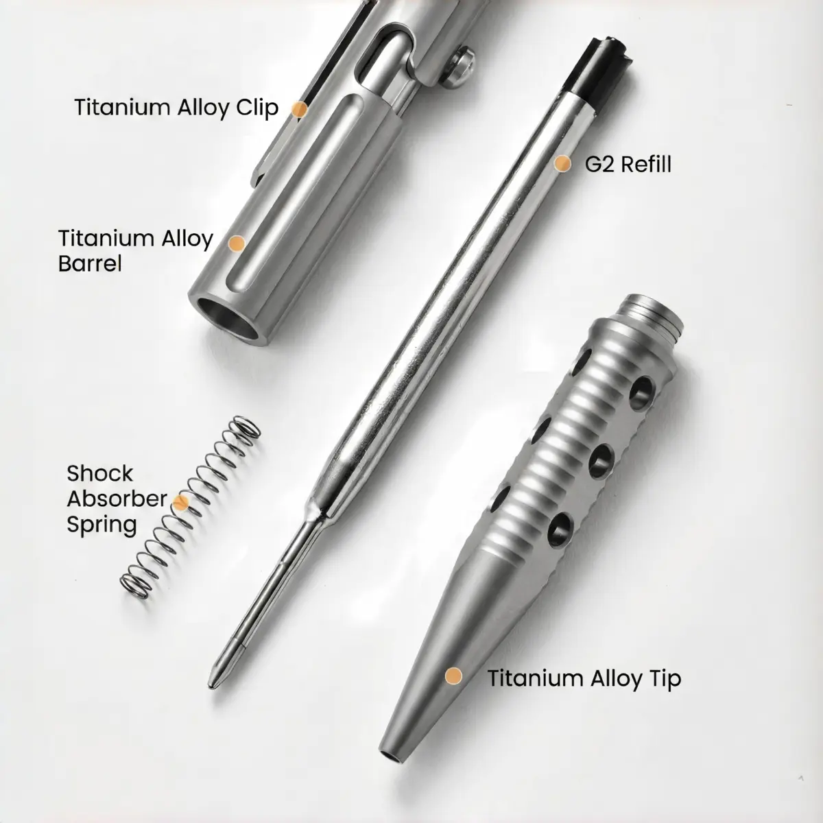Pioneer Titanium Alloy Tactical Pen with Tungsten Steel Glass Breaker - Image 3