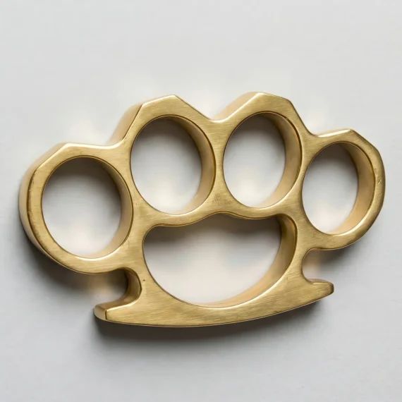 Polished Brass Knuckles Thick Four Finger Knuckle Duster Tactical EDC