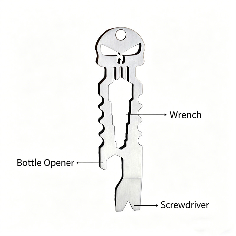 Stainless Steel Tactical EDC Multifunctional Keychain Utility Tool