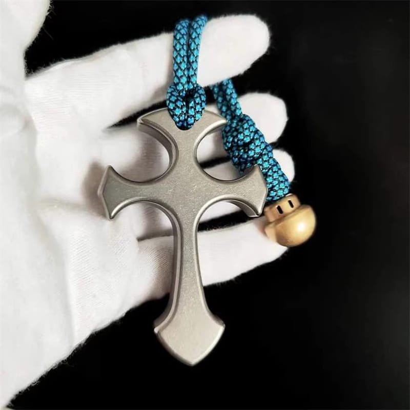 2-Finger Cross Rope Pendant Knuckle Duster
