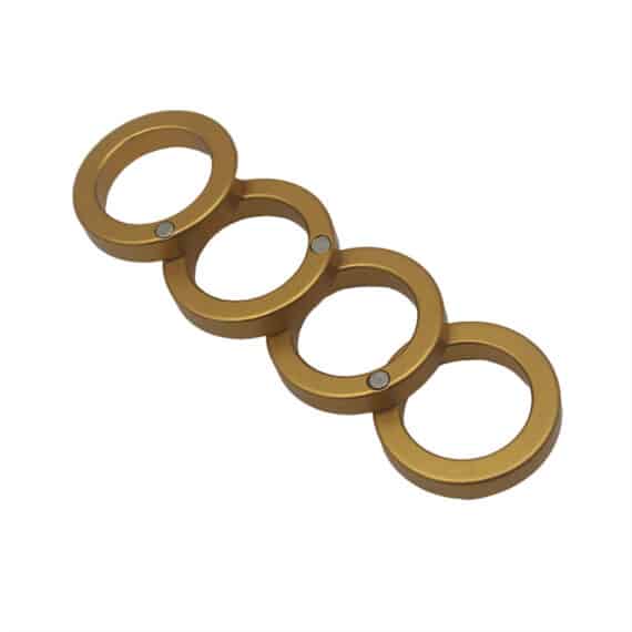Aluminum Alloy Foldable EDC Rescue Ring 4 Finger Brass Knuckle Gold 1