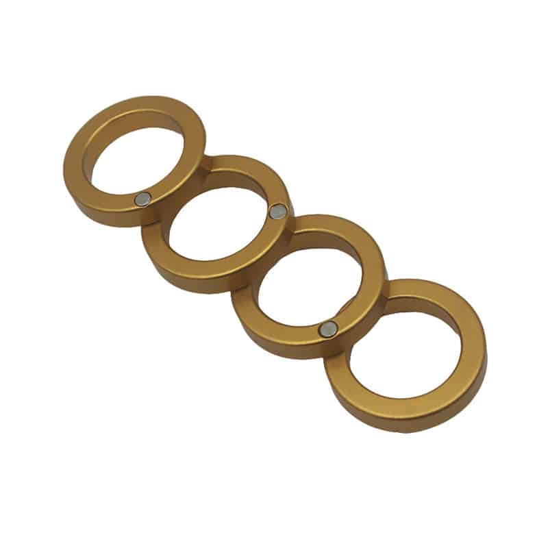 Aluminum Alloy Foldable EDC Rescue Ring 4 Finger Brass Knuckle Gold 1