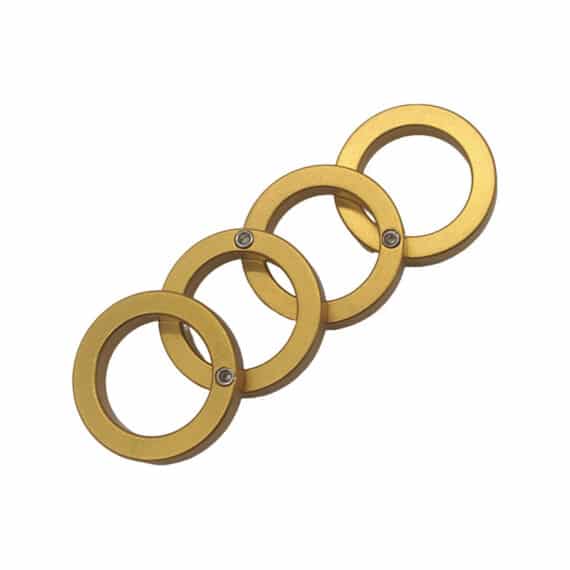 Aluminum Alloy Foldable EDC Rescue Ring 4 Finger Brass Knuckle Gold