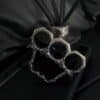Antique Silver Electroplated Distressed Vine Knuckle Duster Keychain (3)