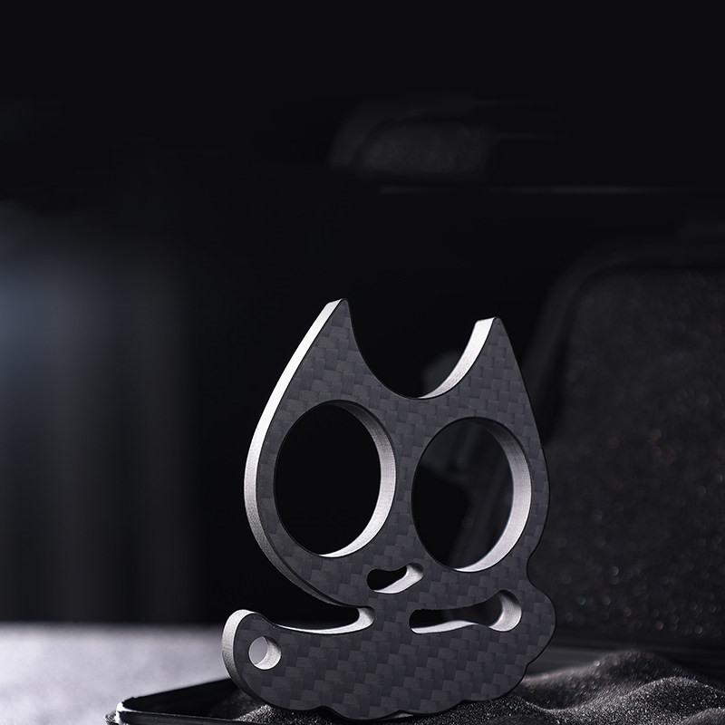 Carbon Fiber Cat-Head Two-Finger Knuckle Duster (3)