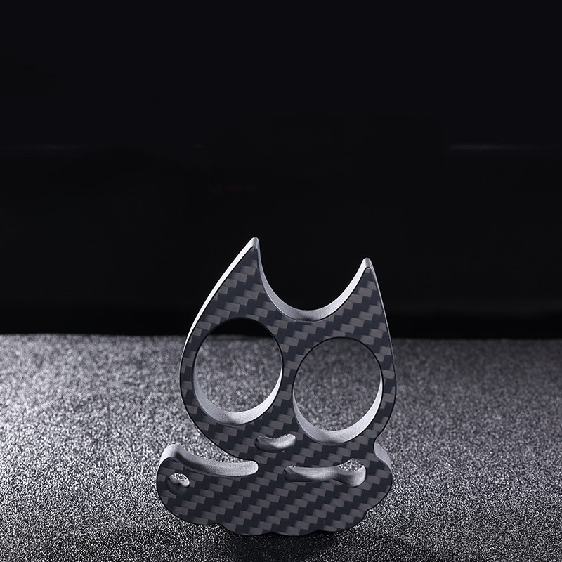 Carbon Fiber Cat-Head Two-Finger Knuckle Duster