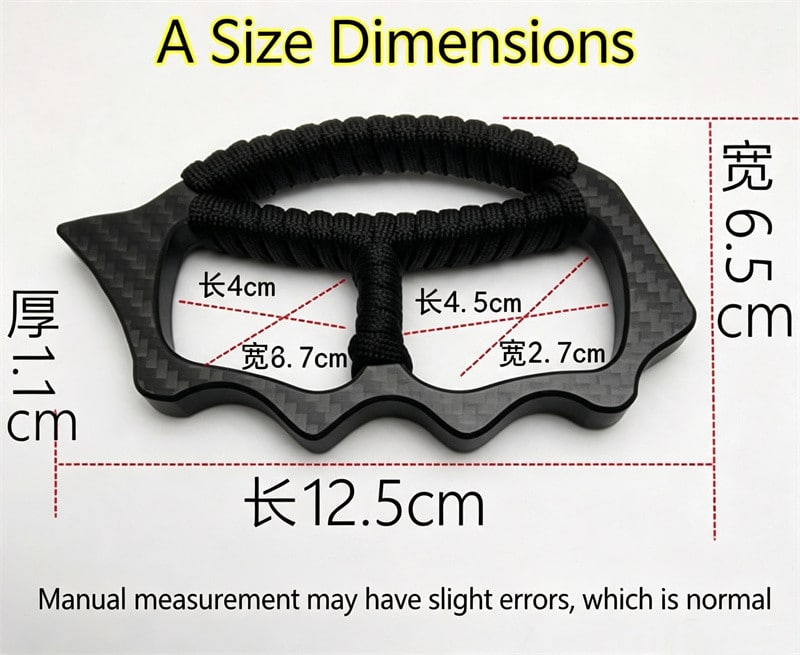 Carbon Fiber Four-Finger Knuckle Duster Type A Size