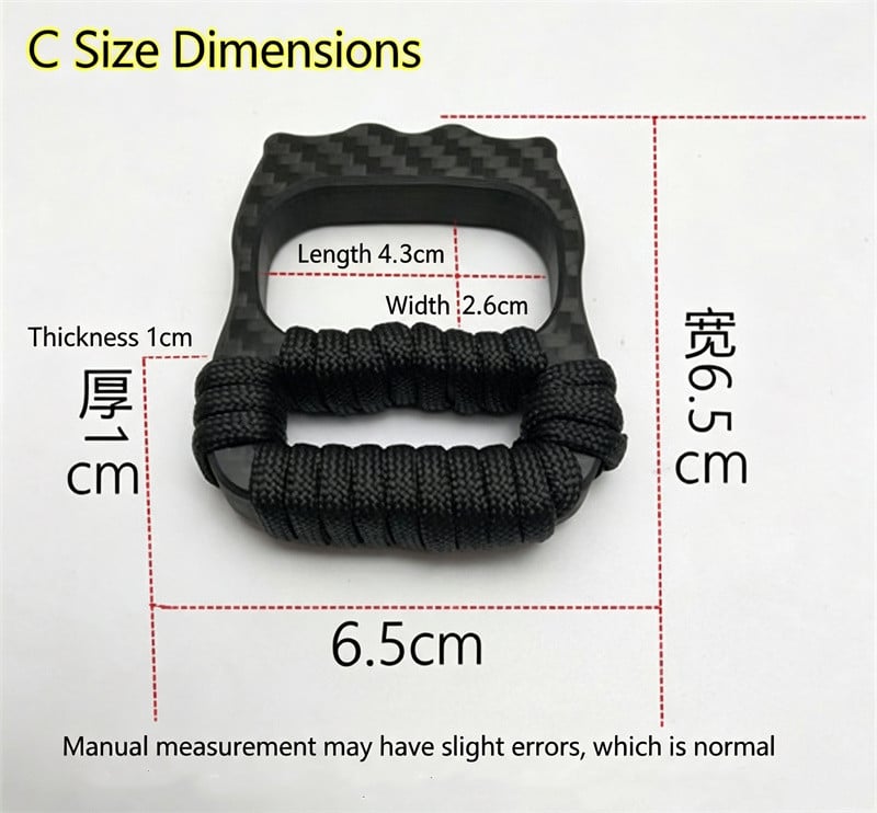 Carbon Fiber Four-Finger Knuckle Duster Type C Size